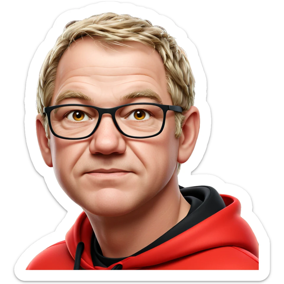 boy in red hoodie portrait sticker