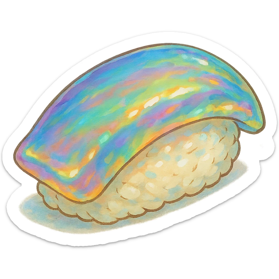 iridescent sushi sticker