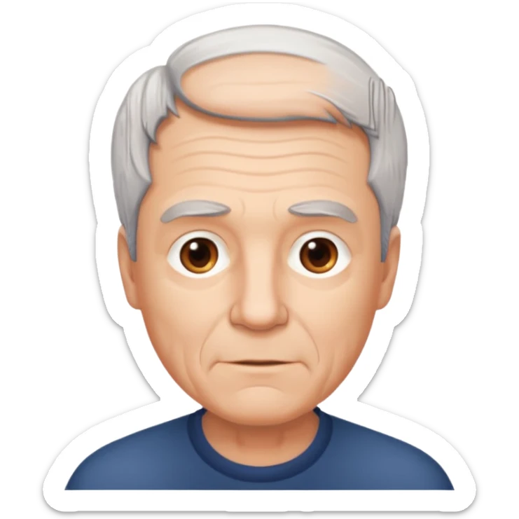 ahora hazme una hombre blanco viejito con el pelo corto y cafe oscuro sticker