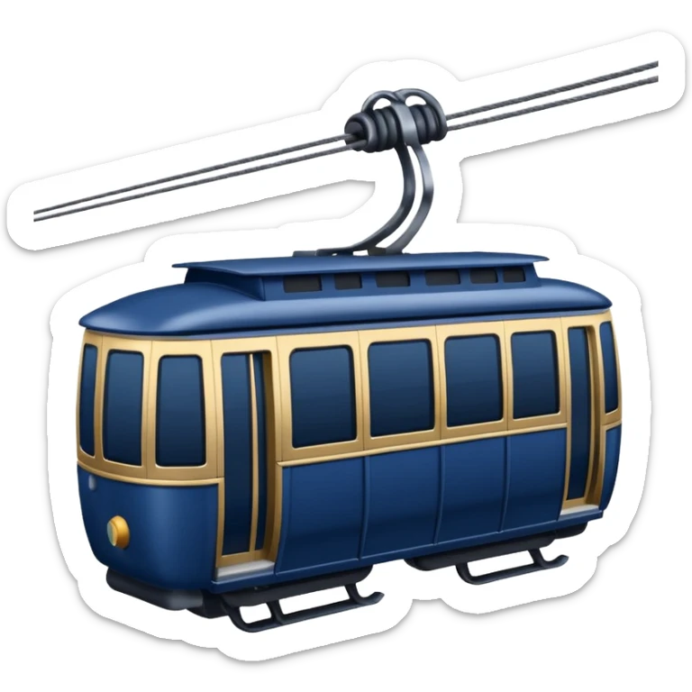 create an emoji of a cable car for a skiregion. dark navy blue colour and the word Lenk on it.  sticker