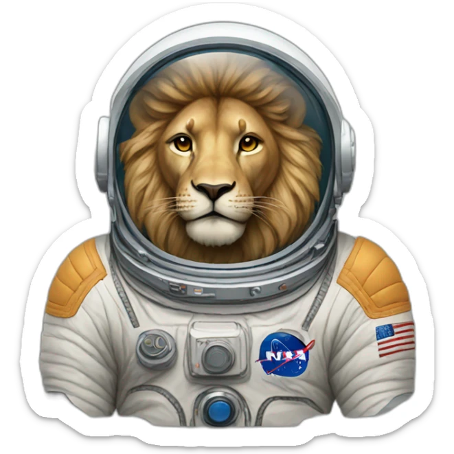 astronaut lion sticker