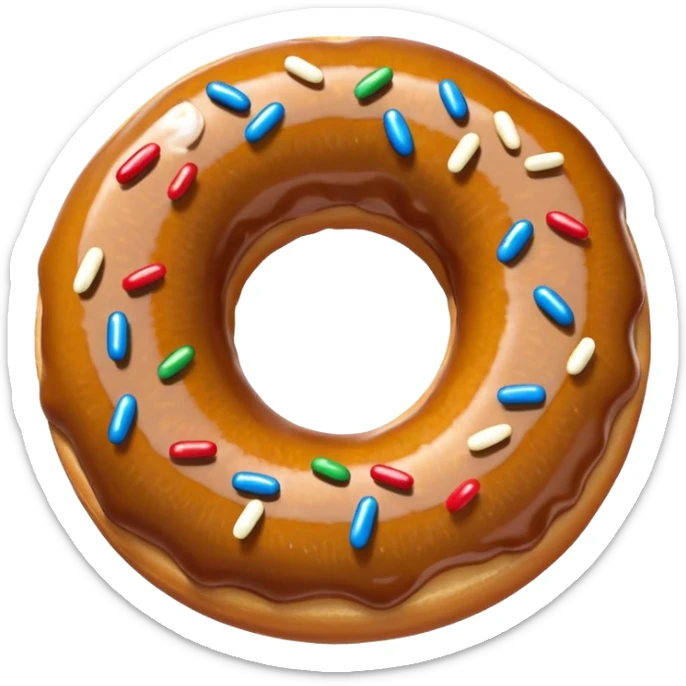 Donut that’s the shape of  O and a F right next to each other with the O first and F last sticker