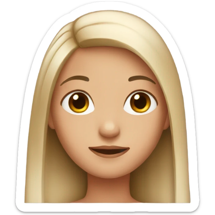 Girl with straight hair sticker