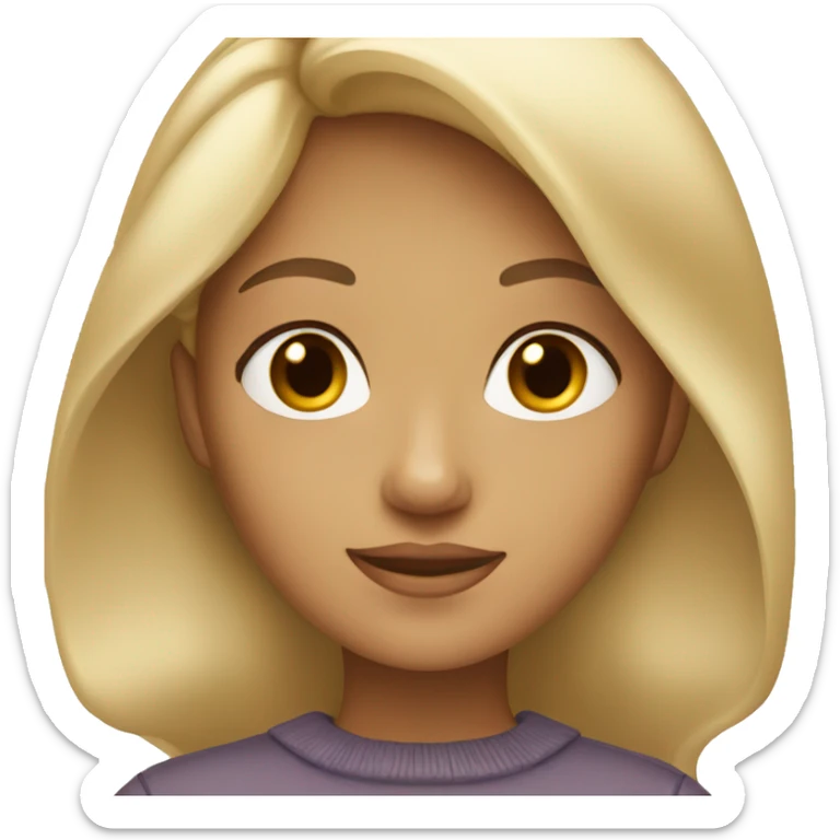 Blonde girl with brown eyes and tan skin tone  sticker
