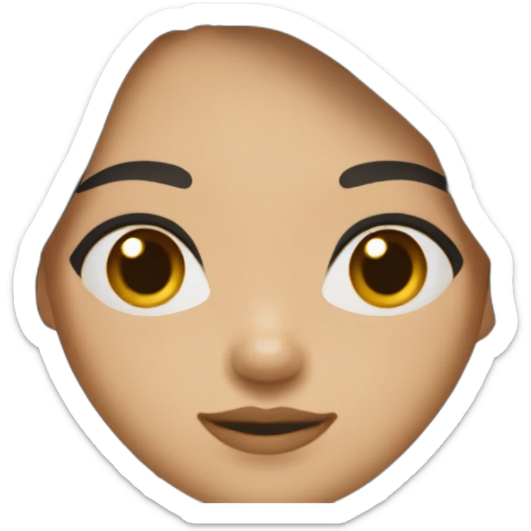girl with black hair to the waist with large brown eyes, medium mouth, light brown complexion sticker