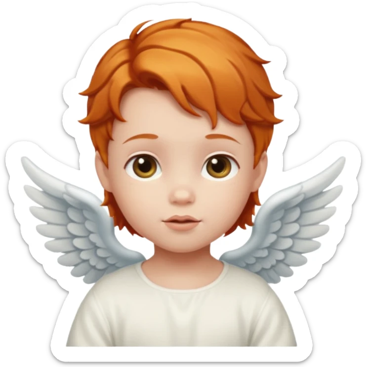 Make a baby angel emoji of just the face and have a piece of ginger hair like this: 👼🏻 sticker