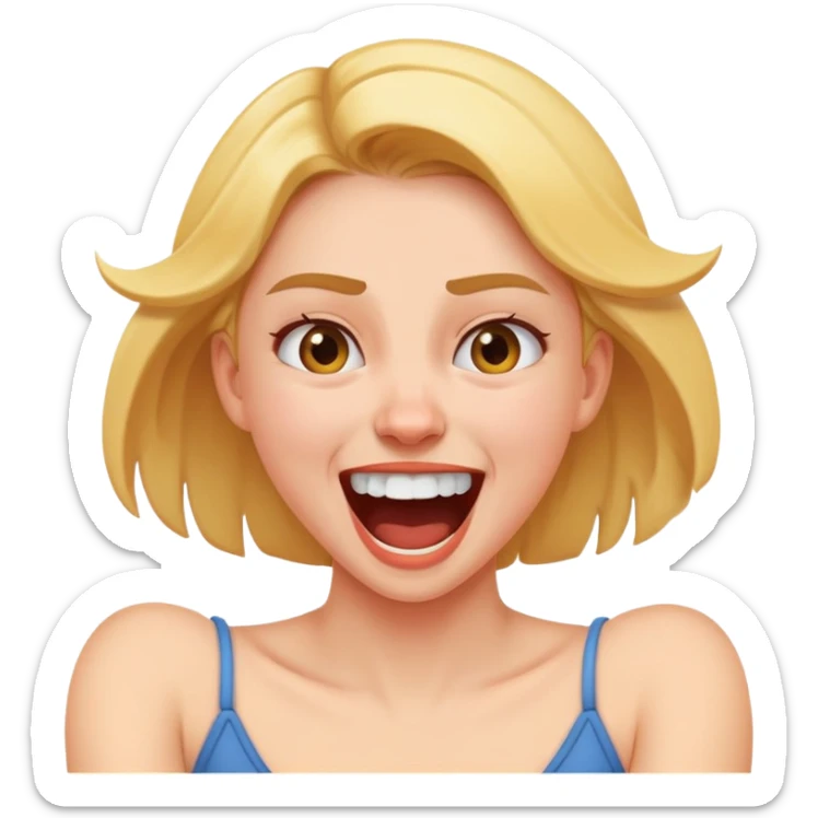a girl with her arms around her neck getting mad but laughing sticker