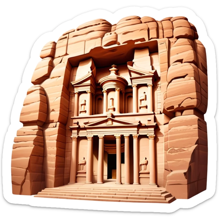 Ancient city of Petra in Jordan with the famous Treasury building carved into rock sticker