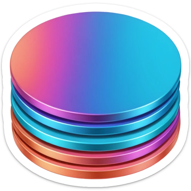 coins credit pack in gradient of turquoise, blue, pink, purple, and coral color sticker
