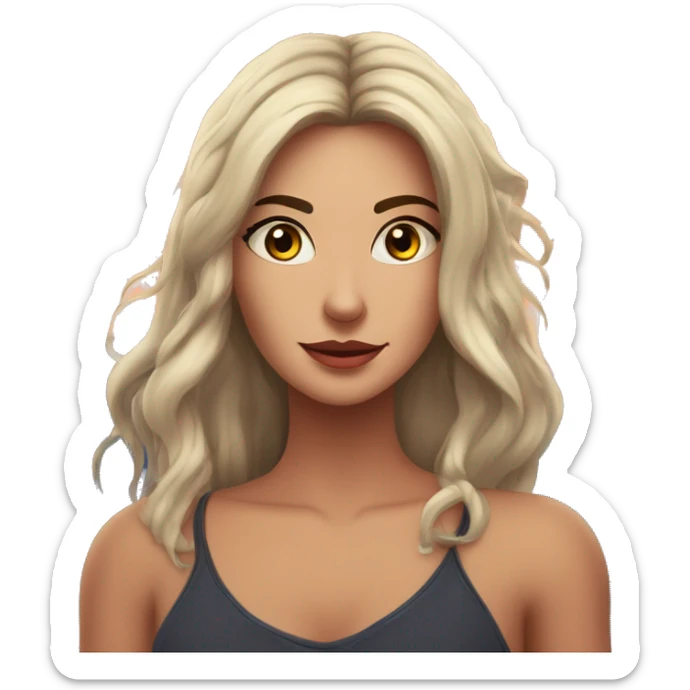 Mujer pantera con ojos demoníacos en un bosque tenebroso al atardecer con brisa marina y con estrellas en el cielo sticker