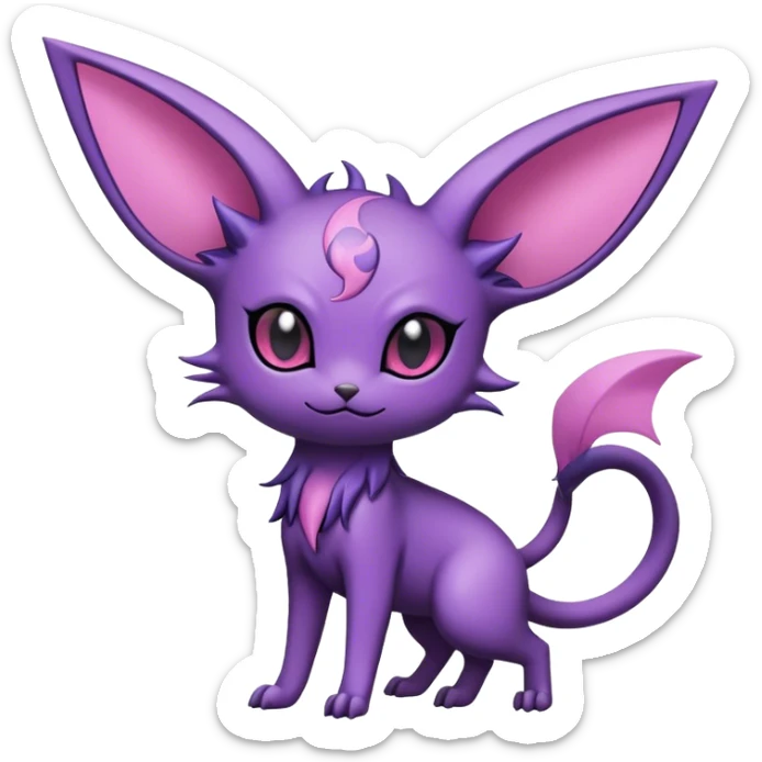 Cool cute edgy kawaii Espeon-Noibat-animal-creature-hybrid full body sticker