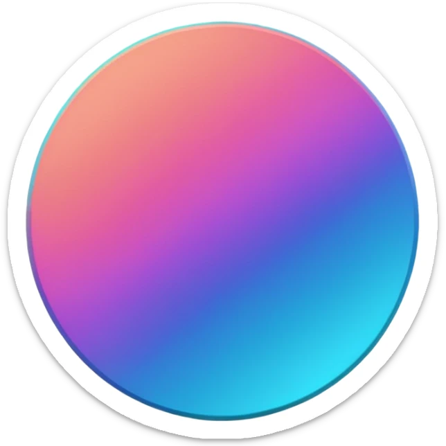 
coin color in in gradient of turquoise, blue, pink, purple, and coral
Rotate coin 125 degree   sticker