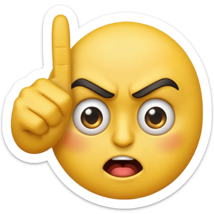 haz un emoji muy enojado mirandome con una mano delante que con dos dedos segnale los ojos, un dedo a ojo sticker