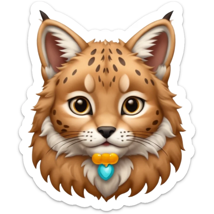 A high-resolution photo-realistic digital illustration of a baby lynx, chest upward A high-resolution, photo-realistic digital illustration of a majestic young Eurasian lynx, shown from the shoulder upwards with lynx markings sticker