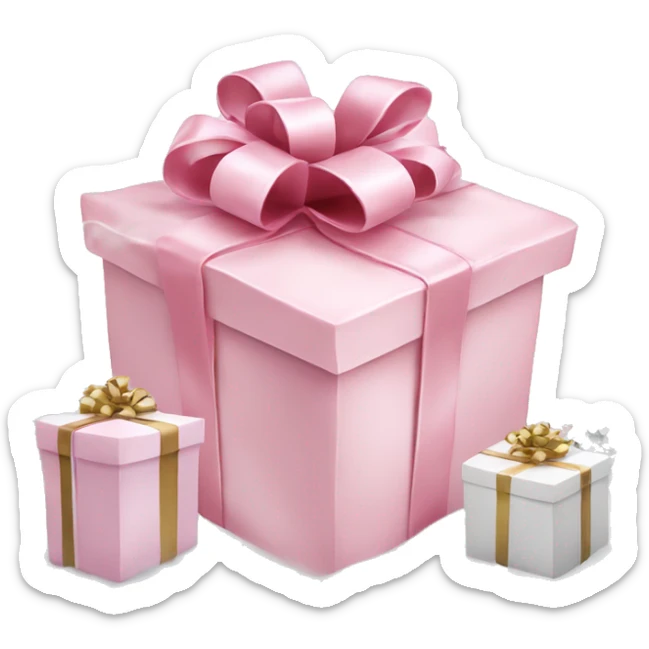 Light pink Christmas gifts under a white Christmas tree  sticker