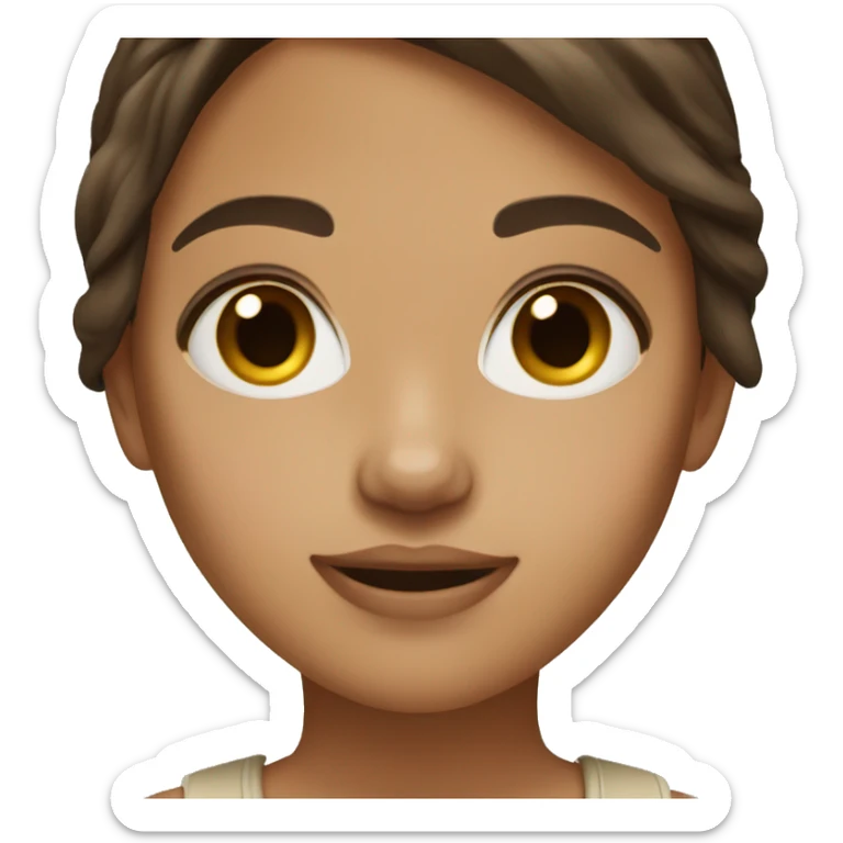 girl w brown hair brown eyes and light tan skin sticker