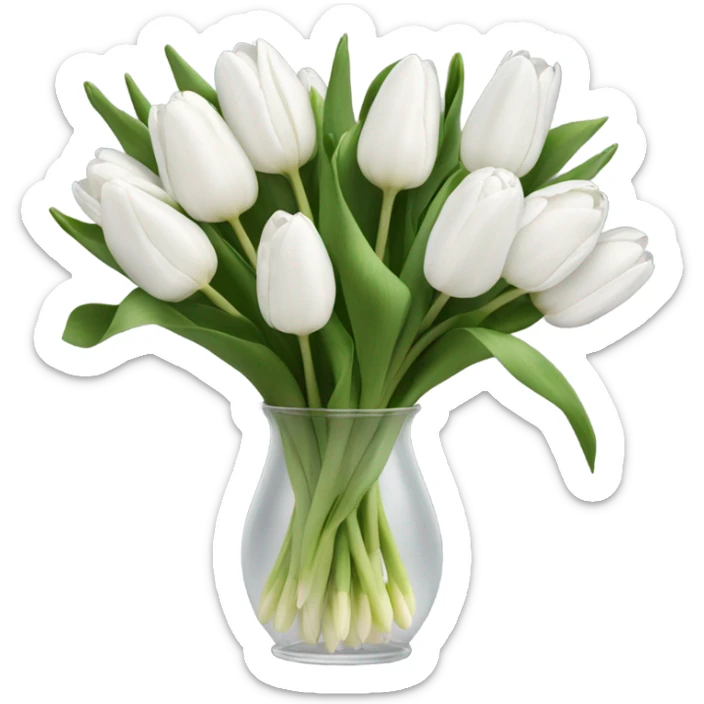 white tulip bouquet  sticker