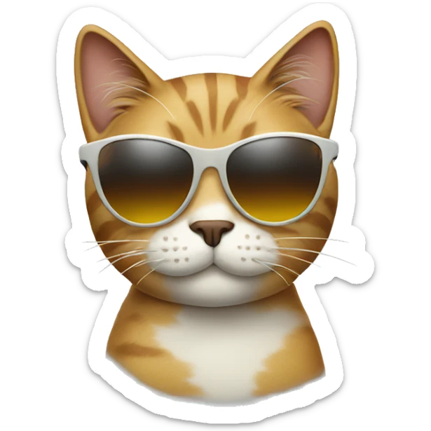 Cat with sunglasses sticker