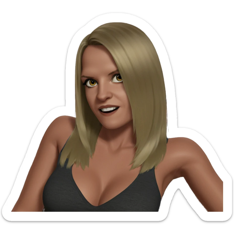 blonde girl parody artwork sticker