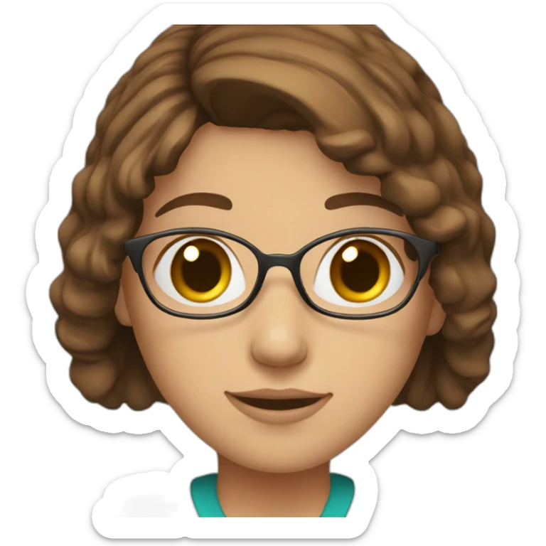 medical girl student with books with brown hair sticker