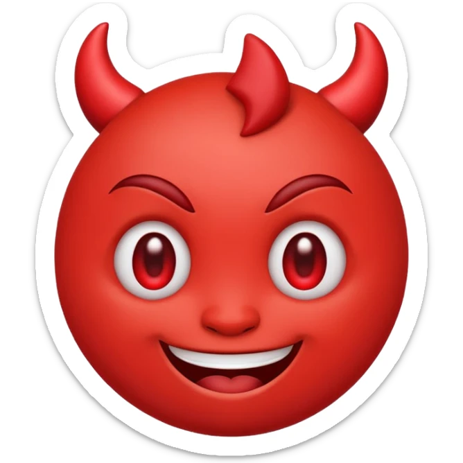 smiling emoji face with heart eyes and small devil horns, playful and cheeky sticker