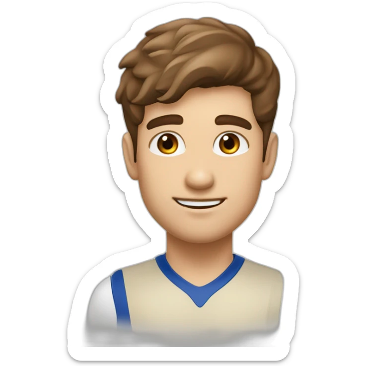 Victor couleur de peau beige tennisman cheuveux court marron yeux marrons sticker