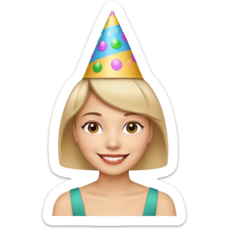 hazme una igual a la anterior pero cámbiale el pelo largo por uno corto no tan corto que le llegue a los hombros  sticker