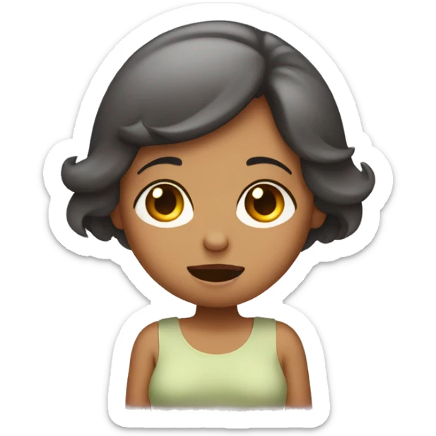 Girl who’s shy and shocked and pregnant with her hands around her belly sticker