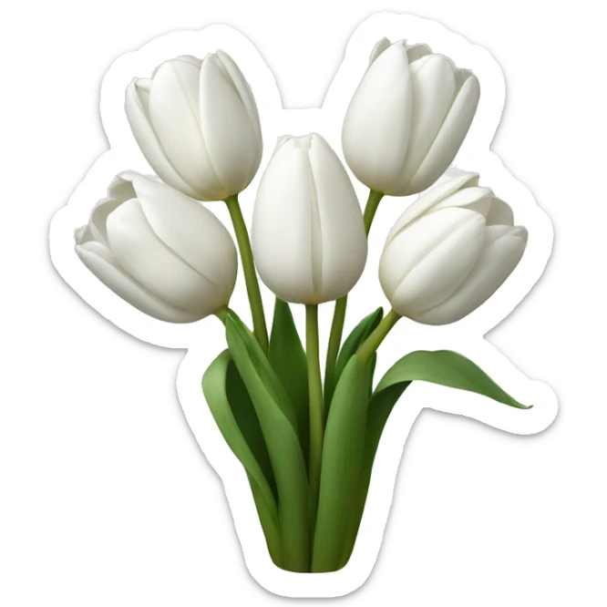 White tulips sticker