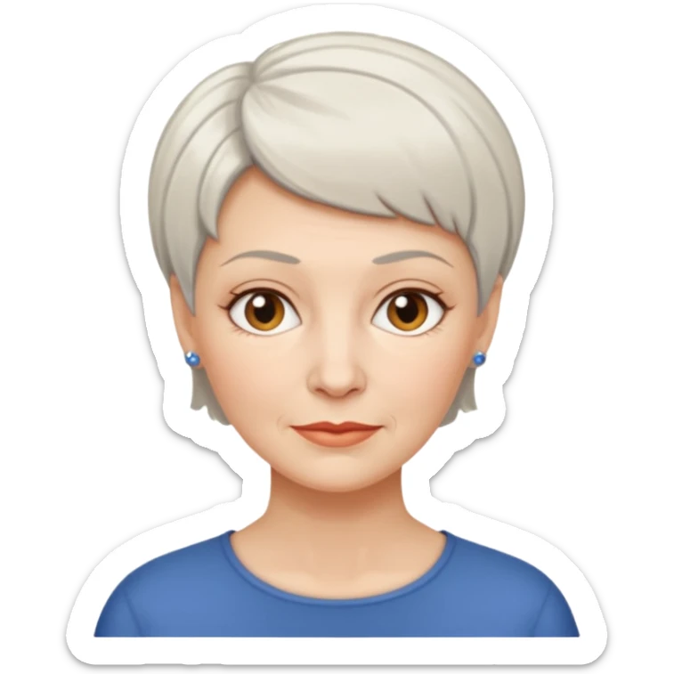 hazme la misma mujer blanca pero mas viejita y con el pelo corto sticker