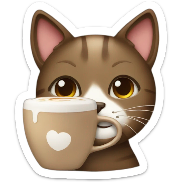 Coffee cat sticker