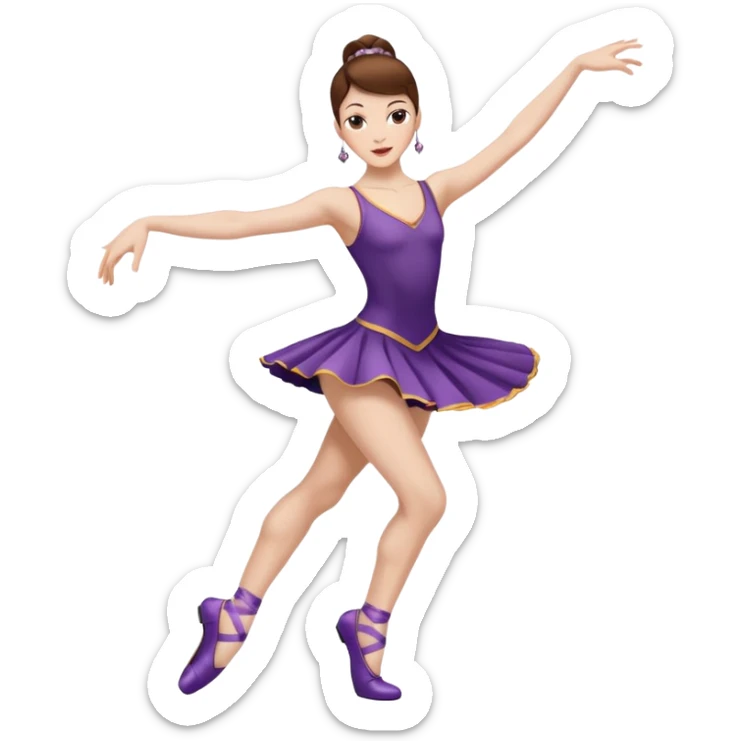 Jazz dancer white with brown hair wearing dance turning shoes not ballet shoes  sticker