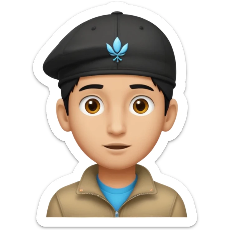  Fait un jeune indien pas trop beau avec un léger surprise un double menton et une casquette sur la tete sticker