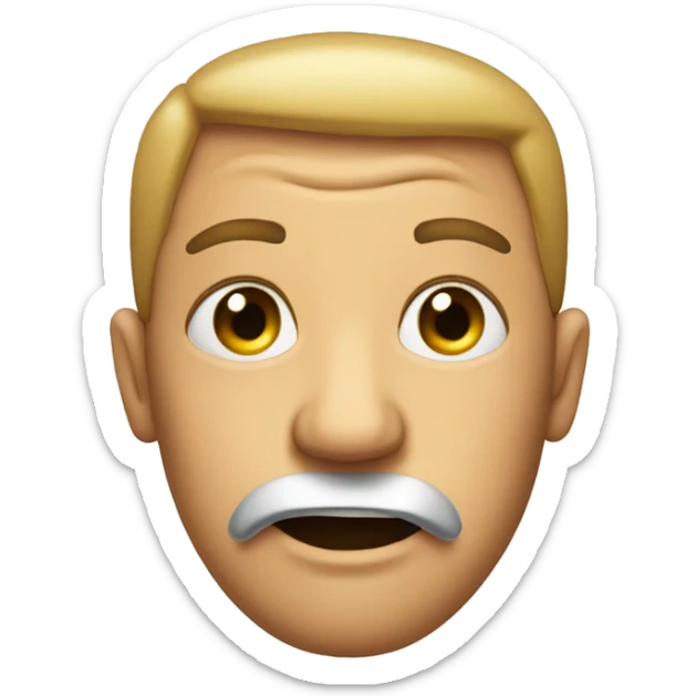 a side eye emoji straight mouth but eyes open and big sticker