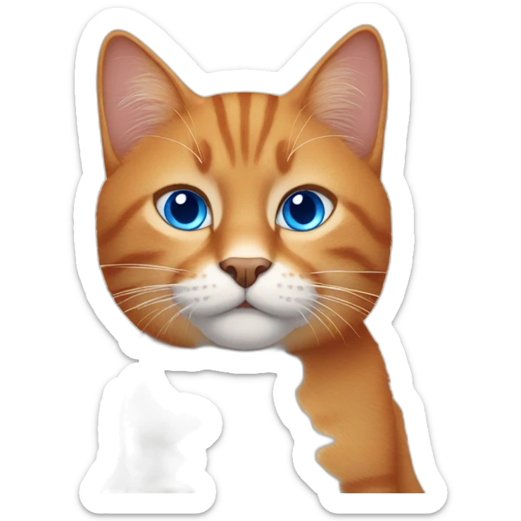 red cats with blue eyes sticker