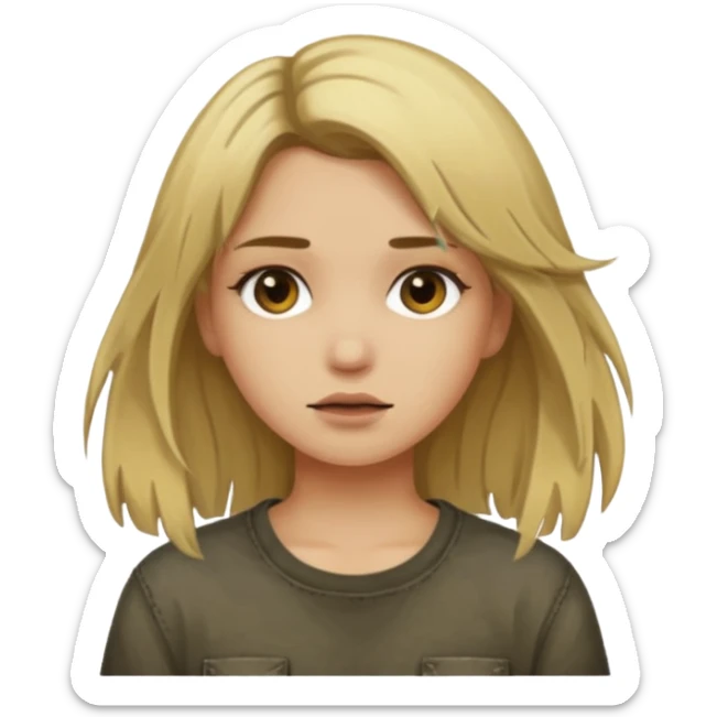 grunge girl with dirty blonde hair sticker