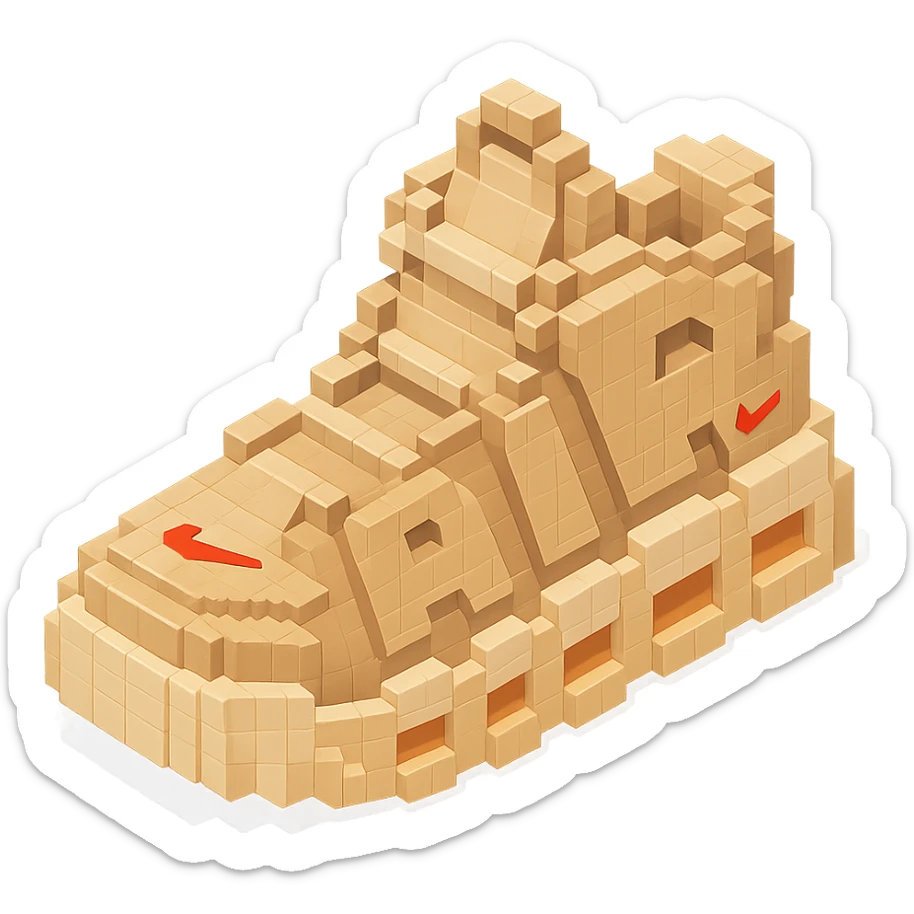 Nike Air More Uptempo sneakers in beige color sticker