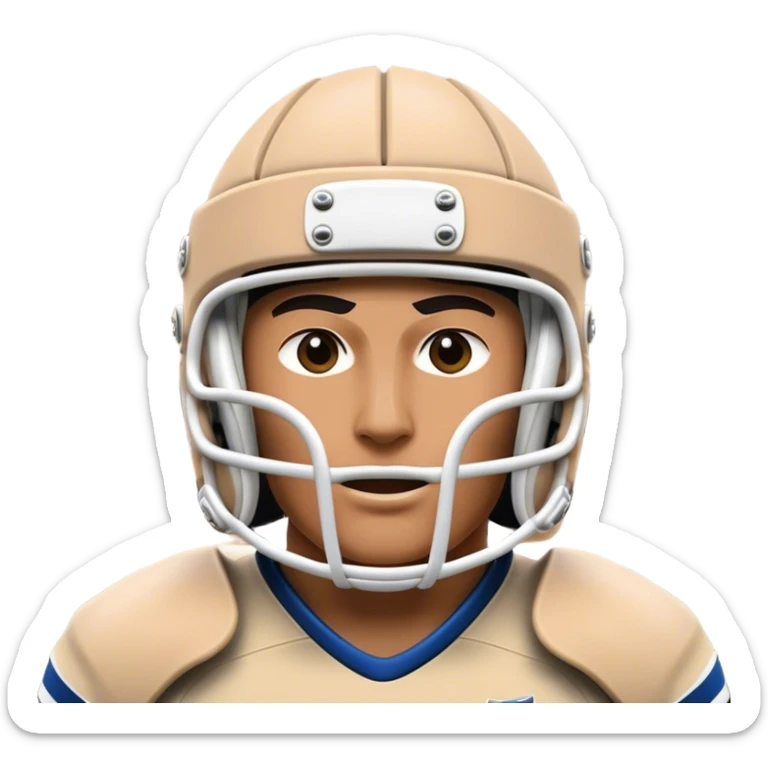 Cinematic Realistic image of rugby headgear with detailed padding and rugged design elements, set against a blurred stadium background with bold, high-contrast lighting that highlights its protective design sticker