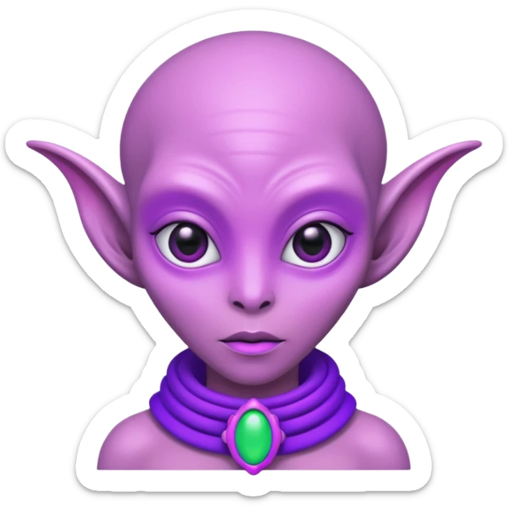 alien living in desert, pink/purple colorful, accessories, just face  sticker