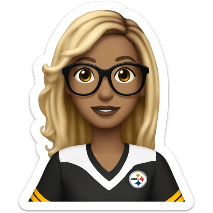 steelers nfl jersey beyonce with blonde brown hair light colored glasses sticker