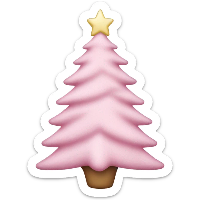 pastel pink christmas tree sticker