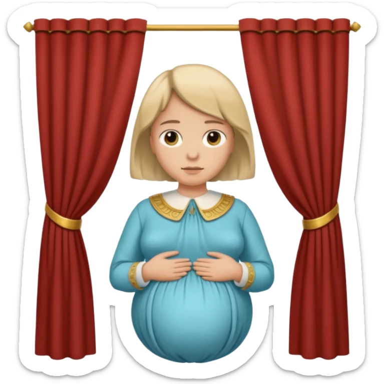 🫃 but with parted middle hair (curtains)  pregnant and in a roman collar  sticker