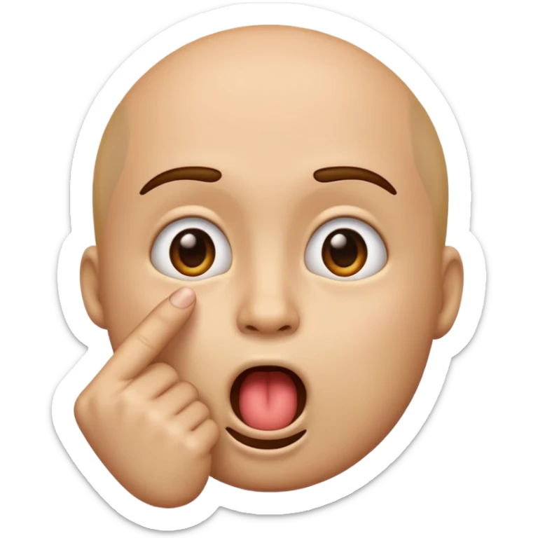slay emoji, with a top of the finger in the mouth.  sticker
