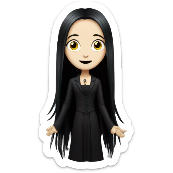 teen Morticia Addams,cute,with dreadlocks  sticker