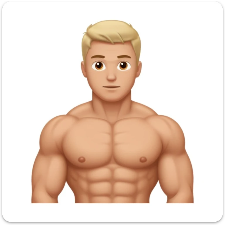 A muscular shirtless white man with wide and very puffy areolas and nipples sticker