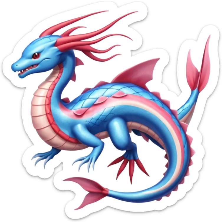 Gyarados-Milotic-Salamence-Suicune-Kyogre-fusion, full body sticker
