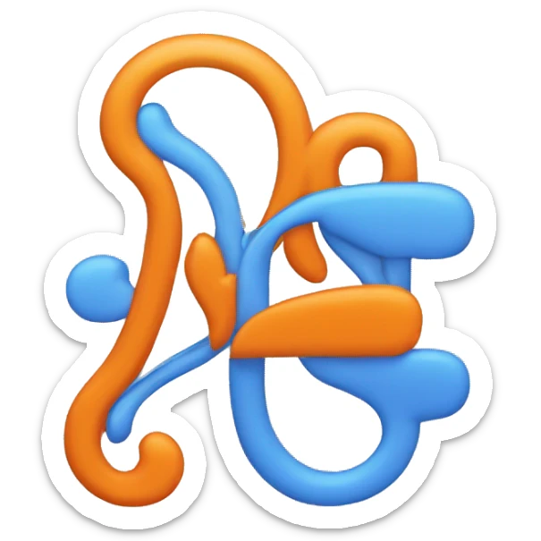 letras "r" y "k" en color azul con dos ondas de wifi arriba a la derecha en color naranja sticker