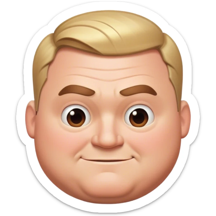 Fat Mr incredible head with a little smile and a haircut but it’s slowly decreasing in width which is making it less fatter sticker