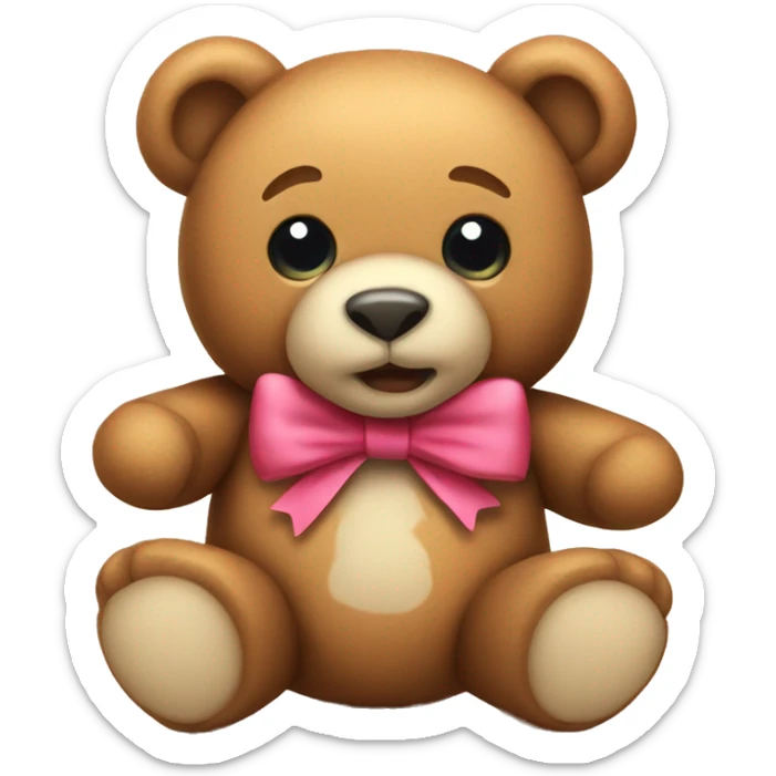 Teddy bear with bow sticker