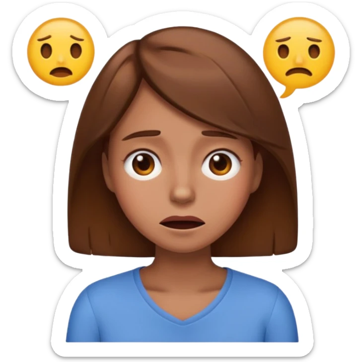 Very exhausted and confused lady emoji but with some humour about it emoji sticker